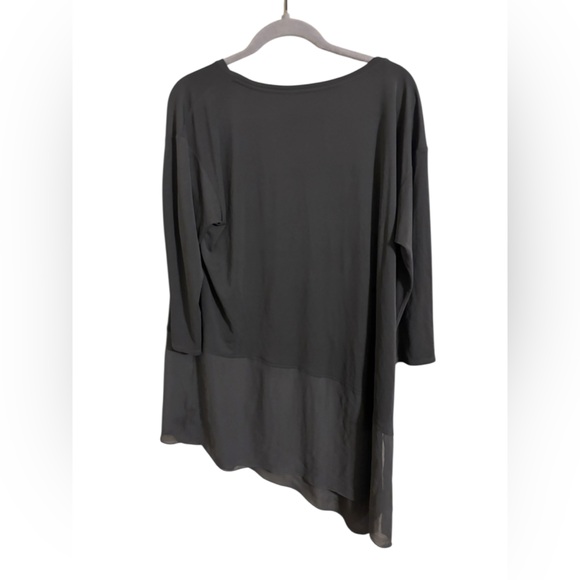 Eileen Fisher Gray Silk Asymmetrical Top Large - Picture 3 of 6